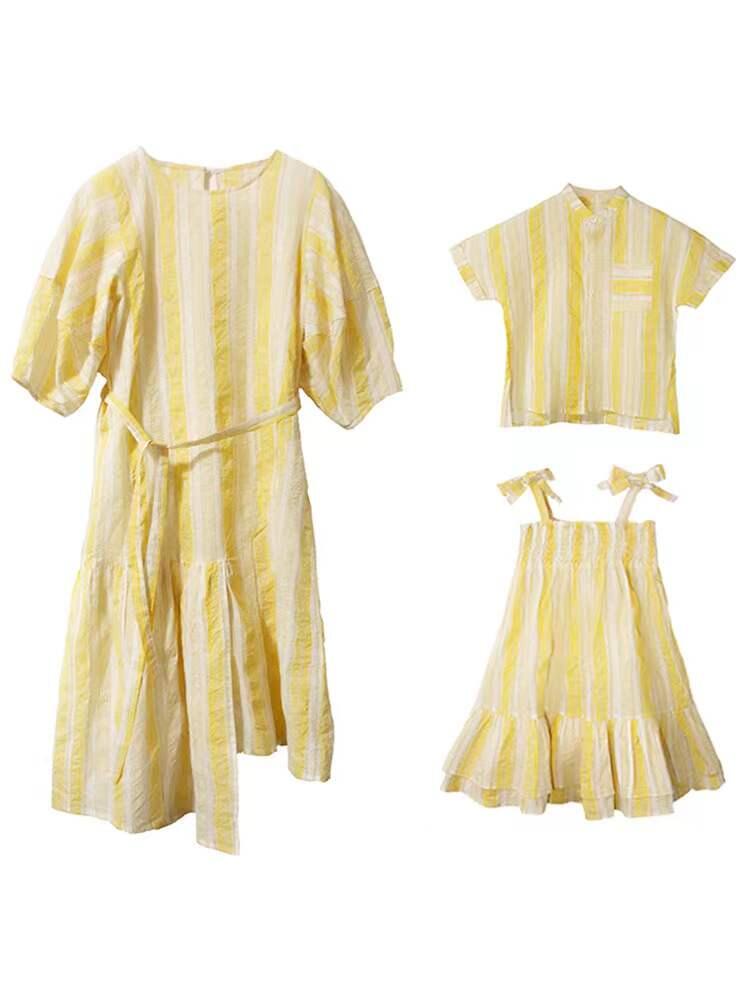 卫兰-男女儿童亲子装灯笼袖母女装连衣裙-vv衣学院