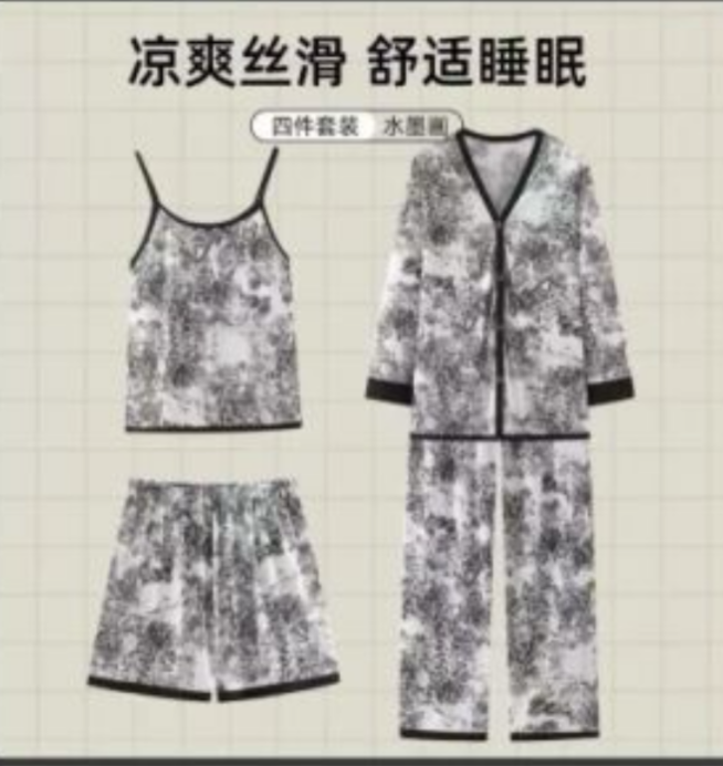 家居服四件套纸样下载-vv衣学院