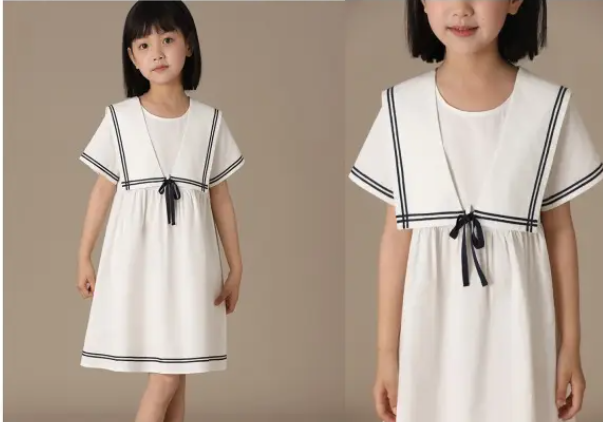 亲子装海军领公主连衣裙-vv衣学院