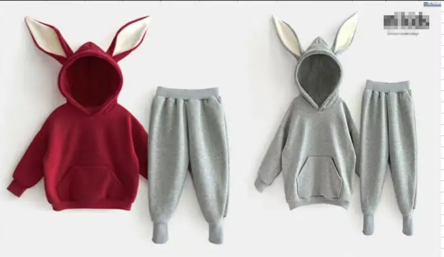 儿童长耳朵兔年喜庆拜年服套装纸样-vv衣学院