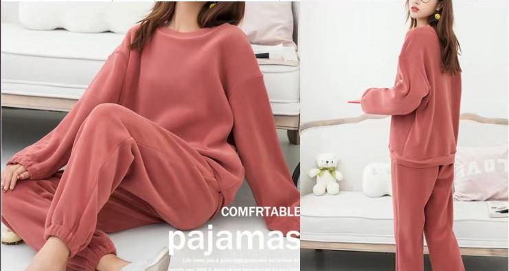 卫兰春秋女士珊瑚绒家居服睡衣两件套装 纸样-vv衣学院