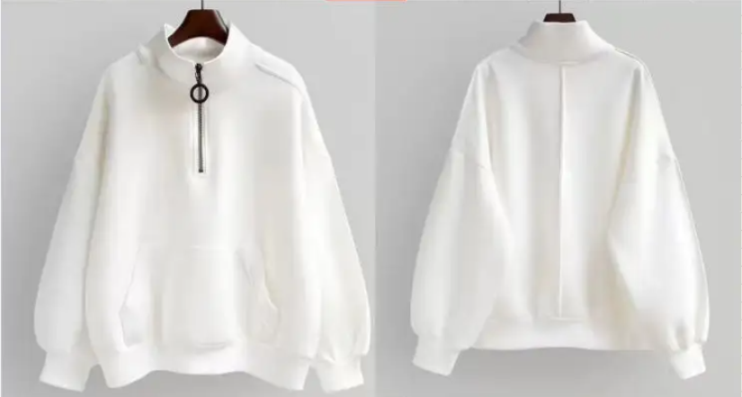 卫兰拉链领卫衣纸样-vv衣学院