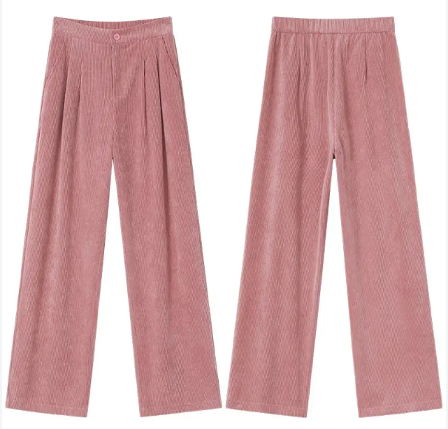 图片[1]-秋冬灯芯绒阔腿裤纸样-vv衣学院