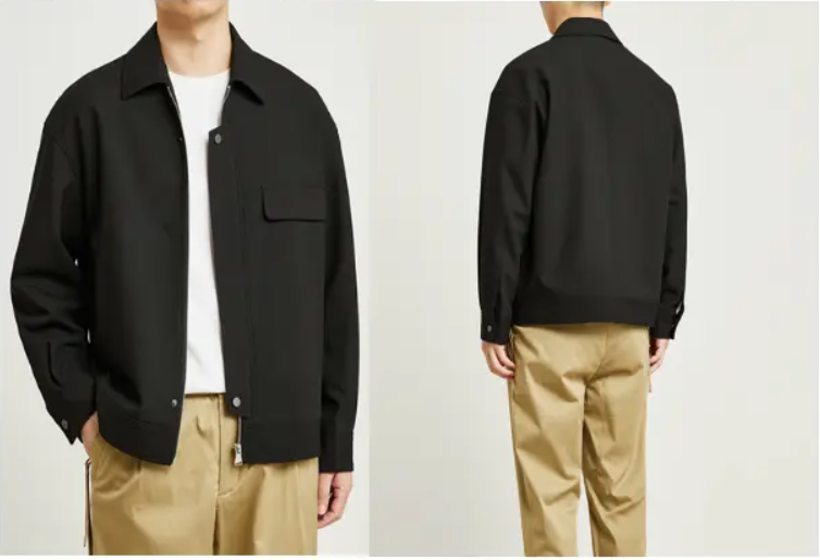 翻领休闲男士夹克外套纸样-vv衣学院