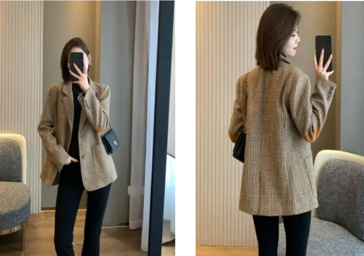 卫兰宽肩千鸟格西装纸样-vv衣学院