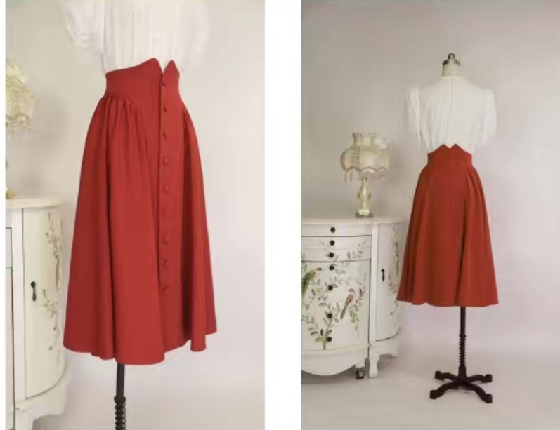 卫兰宫廷风两面穿半身裙纸样-vv衣学院