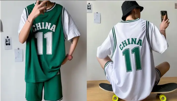 情侣款篮球运动假两件套纸样-vv衣学院