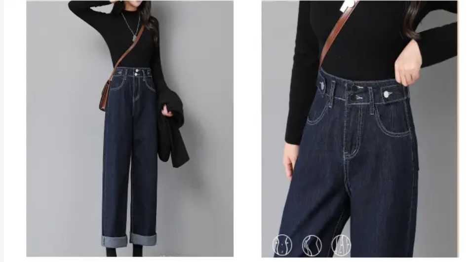 卫兰服装春秋新款直筒宽松显瘦中腰阔腿纸样-vv衣学院