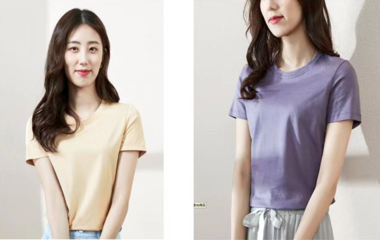 适合小白的基础款圆领t恤女打底休闲纸样-vv衣学院