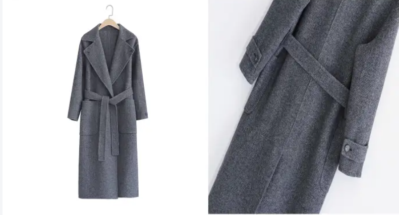 英伦风羊绒双面尼大衣外套纸样-vv衣学院