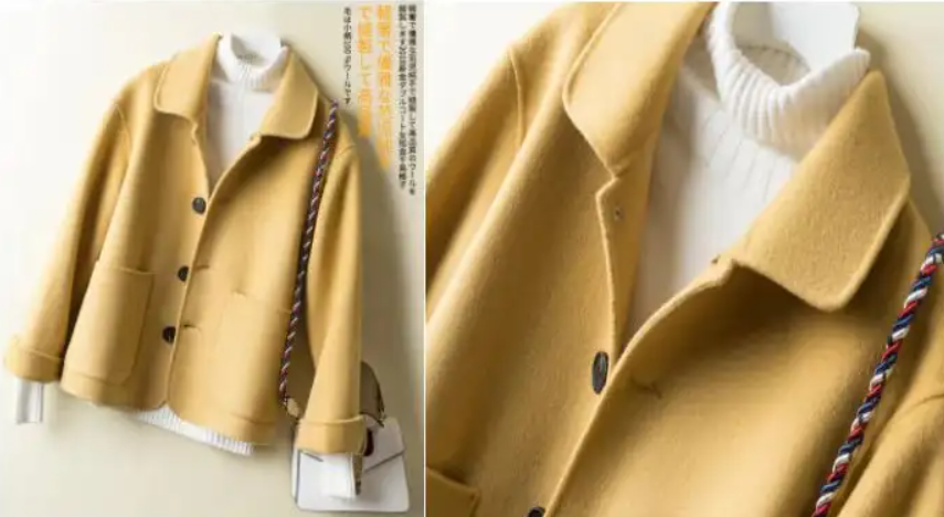 卫兰双面尼小个子外搭短款外套制作-vv衣学院