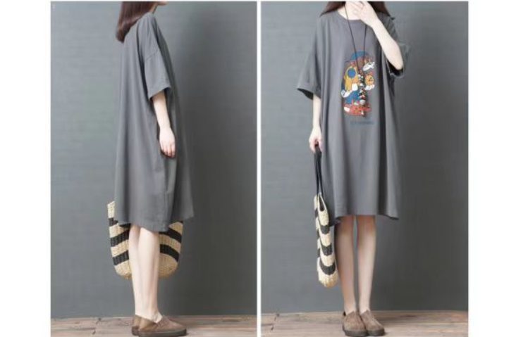 卫兰韩版宽松中袖连衣裙纸样-vv衣学院