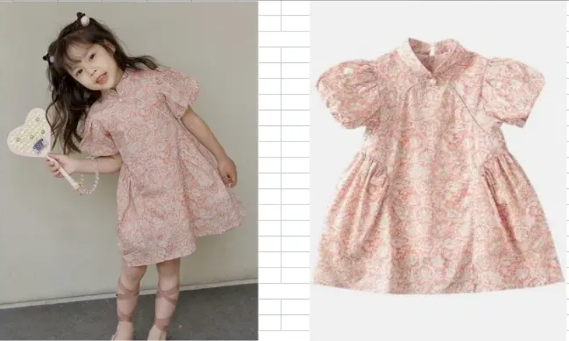 亲子装中国风夏季连衣裙纸样制作-vv衣学院