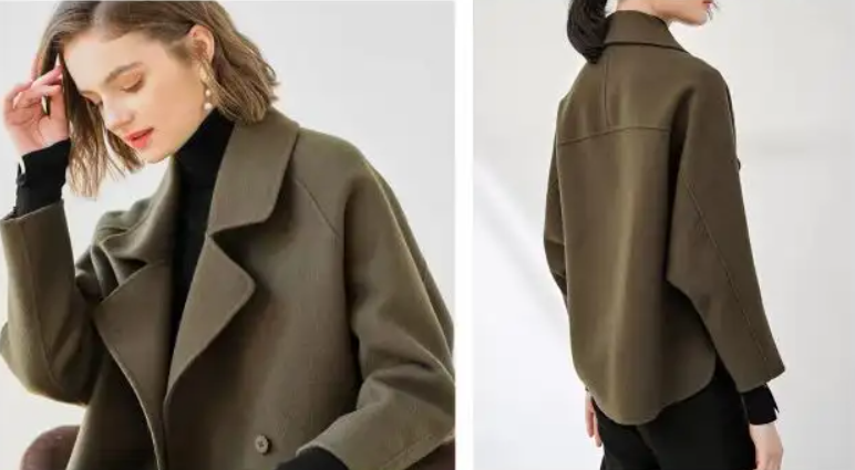 秋冬日系双面呢羊绒大衣女短款外套纸样-vv衣学院