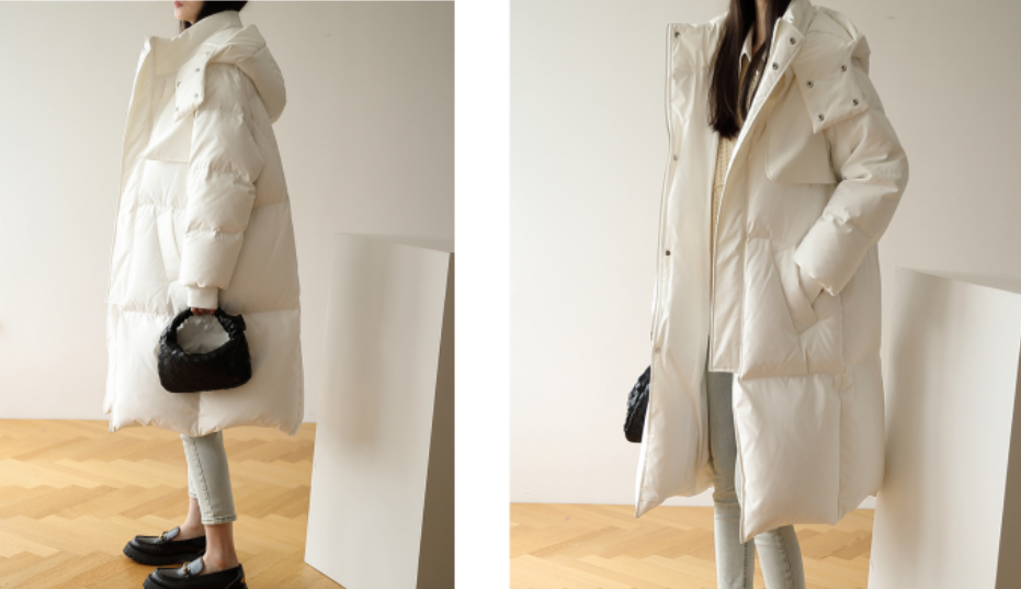 卫兰服装秋冬韩版宽松气质中长款羽绒服外套纸样-vv衣学院