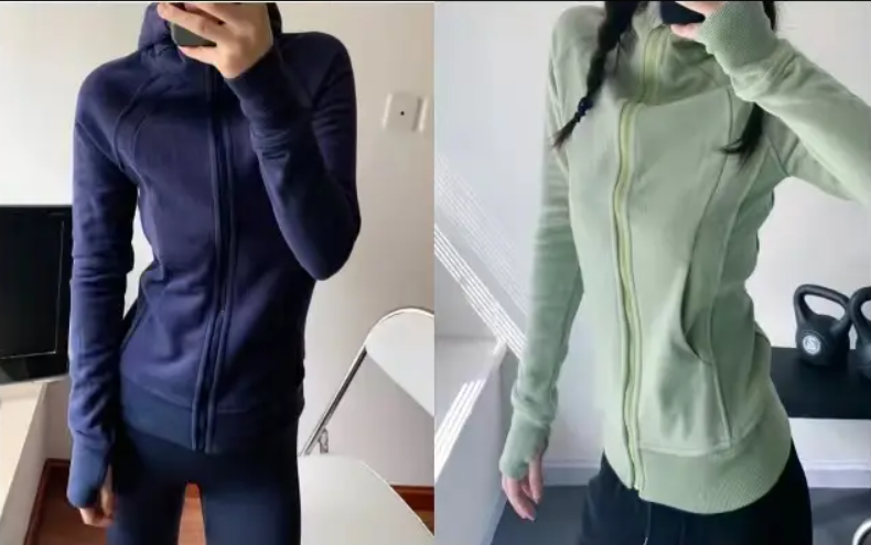 卫兰修身瑜伽拉链连帽卫衣纸样-vv衣学院