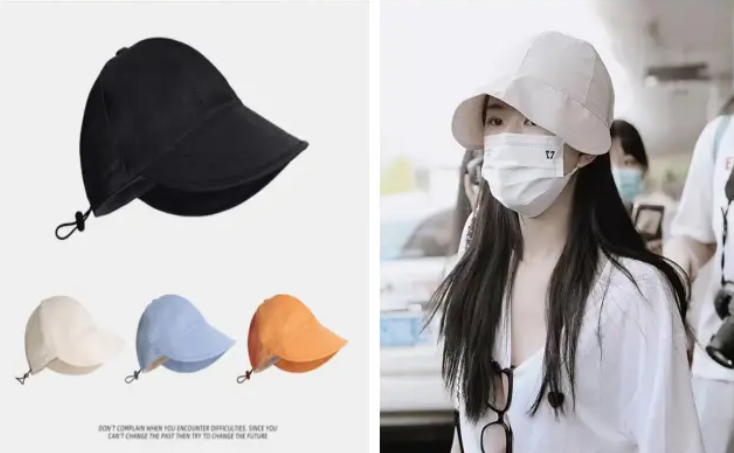 露思同款遮阳防晒帽纸样-vv衣学院