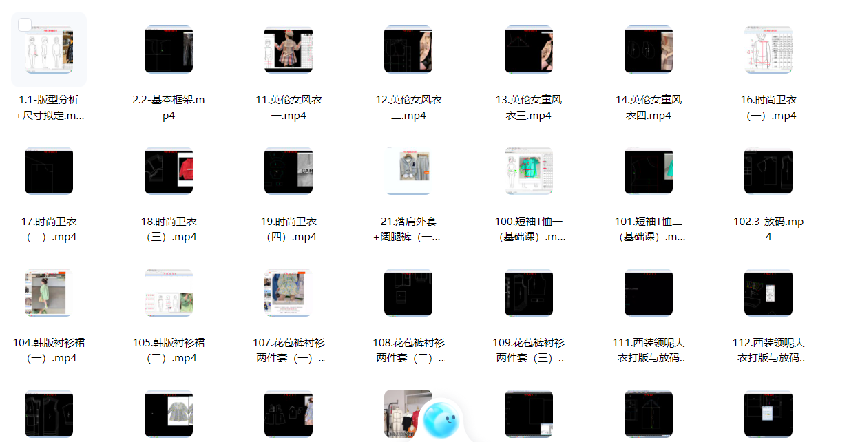 冯老师童装看图制版高级实操课程适合新手学习纸样-vv衣学院